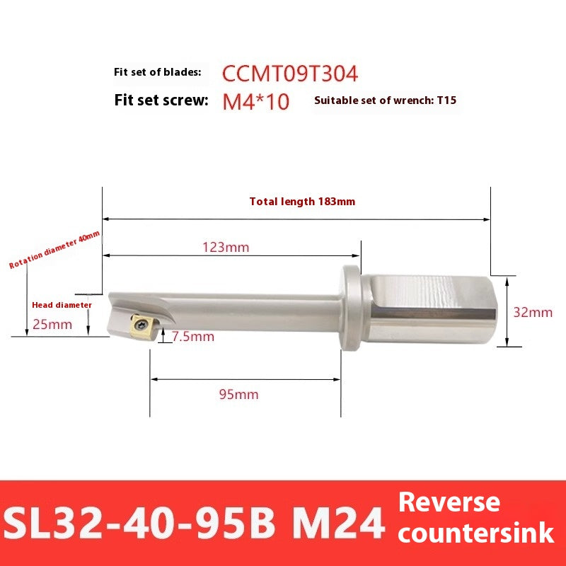 1146-Reverse Countersink Cutter Machining Center Reverse Countersink Face Milling Toolholder Reverse Pull Countersink Cutter Inverted Pull Reverse Scrape Countersink Toolholder Shandong Denso Pricision Tools Co.,Ltd.